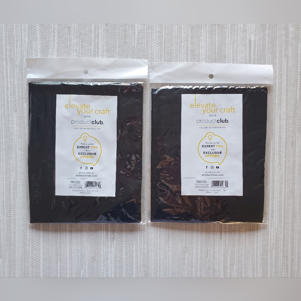 Set Of 2 Regis Product Club Vinyl Shampoo Capes Black NEW Salon Shampoo Capes